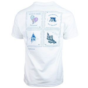 Greetings from Utah State university postage stamps white unisex t-shirt